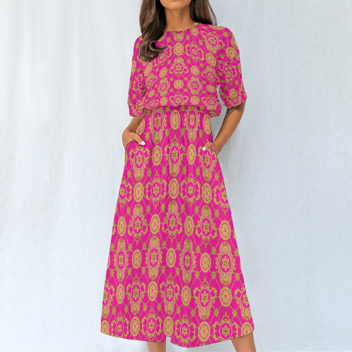 All-Over Print Women's Elastic Waist Dress