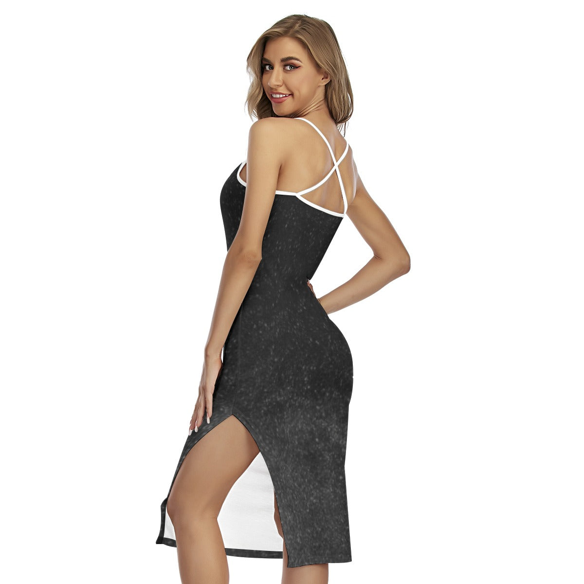 All-Over Print Women's Back Cross Cami Dress