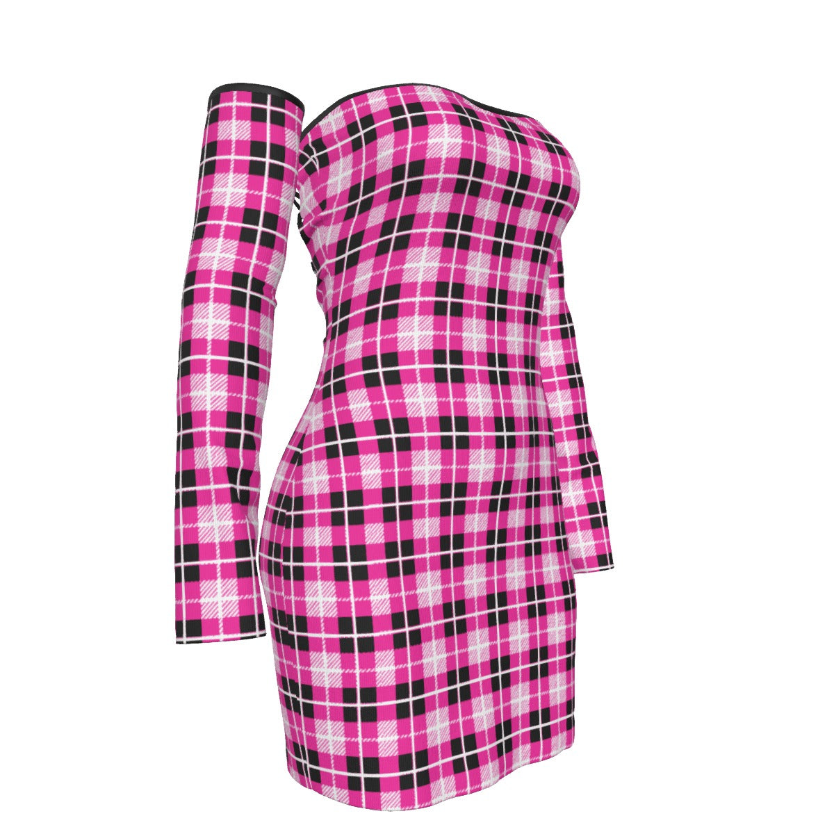 All-Over Print Women's Off-shoulder Back Lace-up Dress