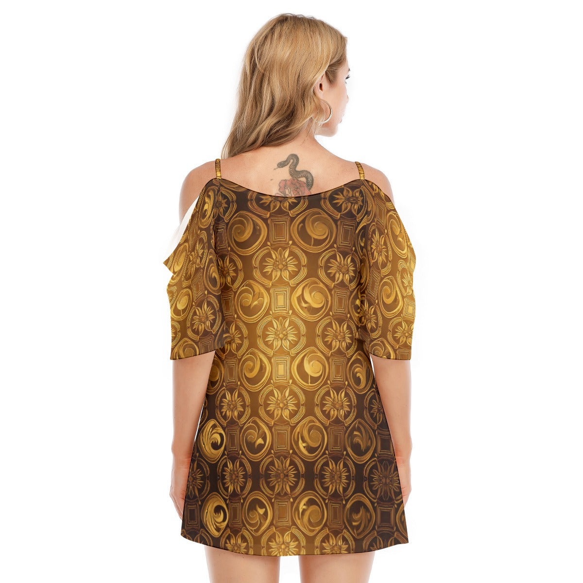 All-Over Print Women's Off-shoulder Cami Dress