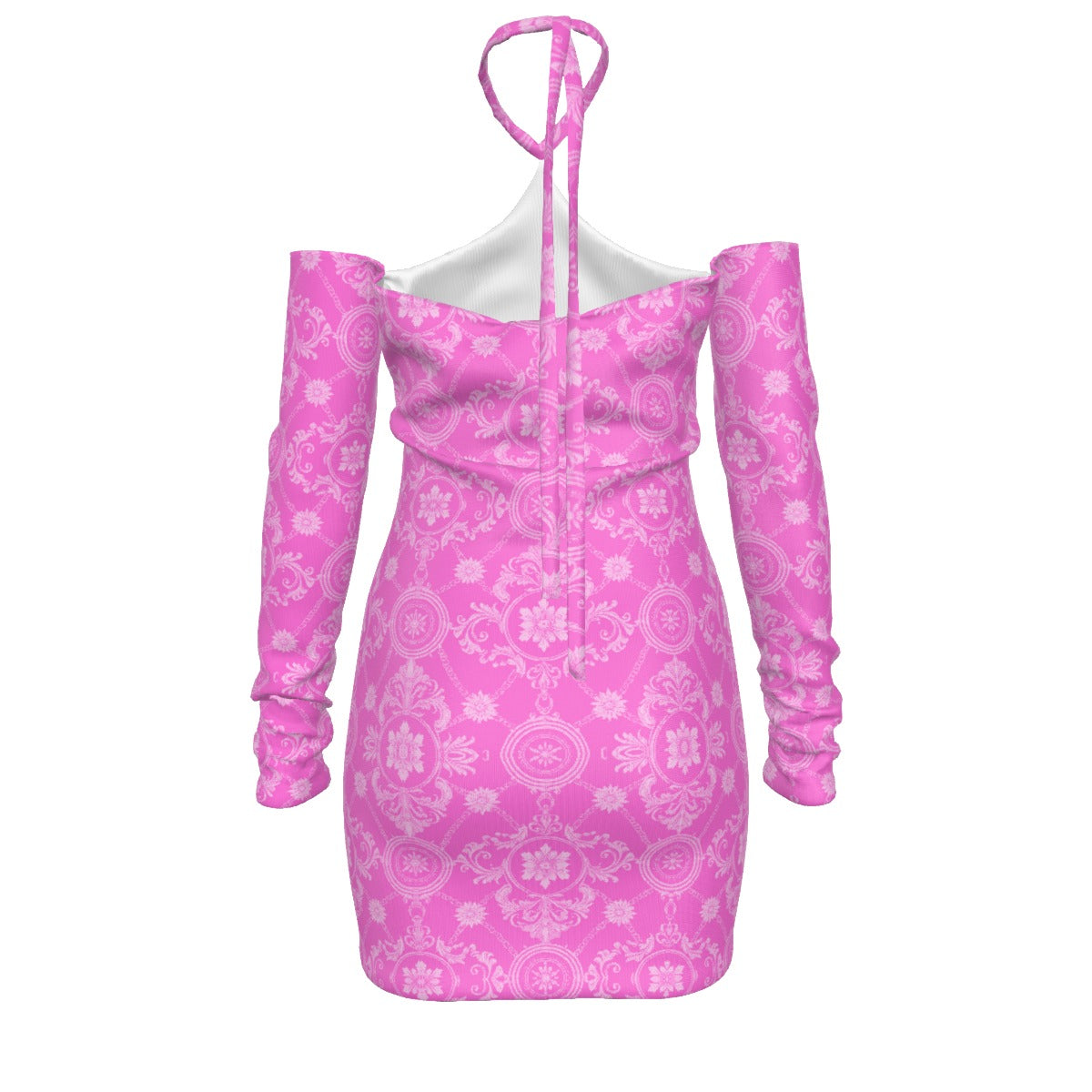 All-Over Print Women's Halter Lace-up Dress