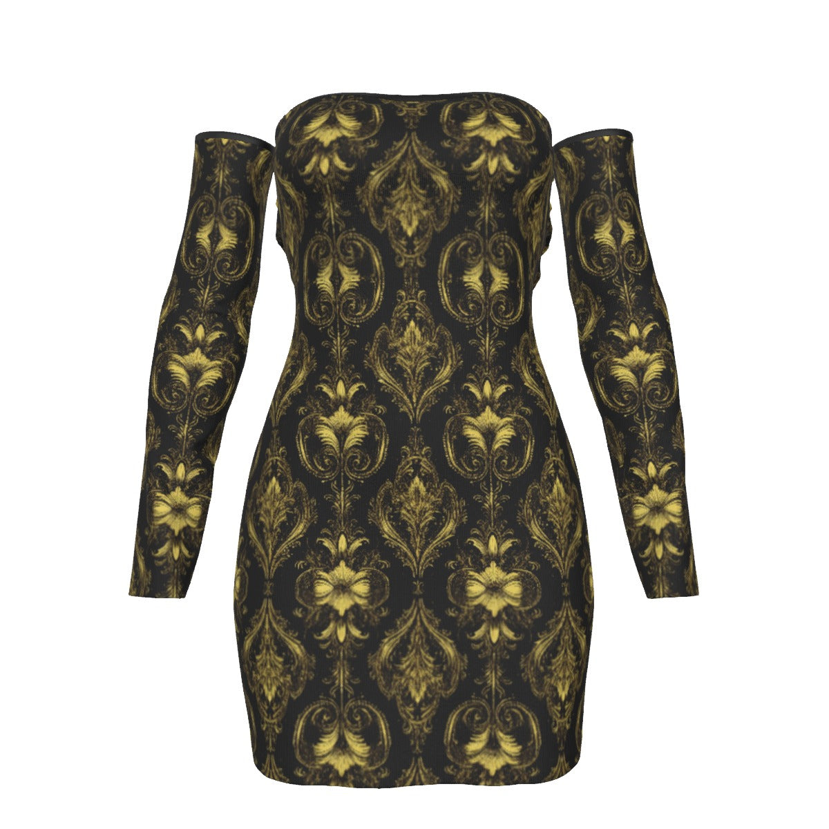 All-Over Print Women's Off-shoulder Back Lace-up Dress