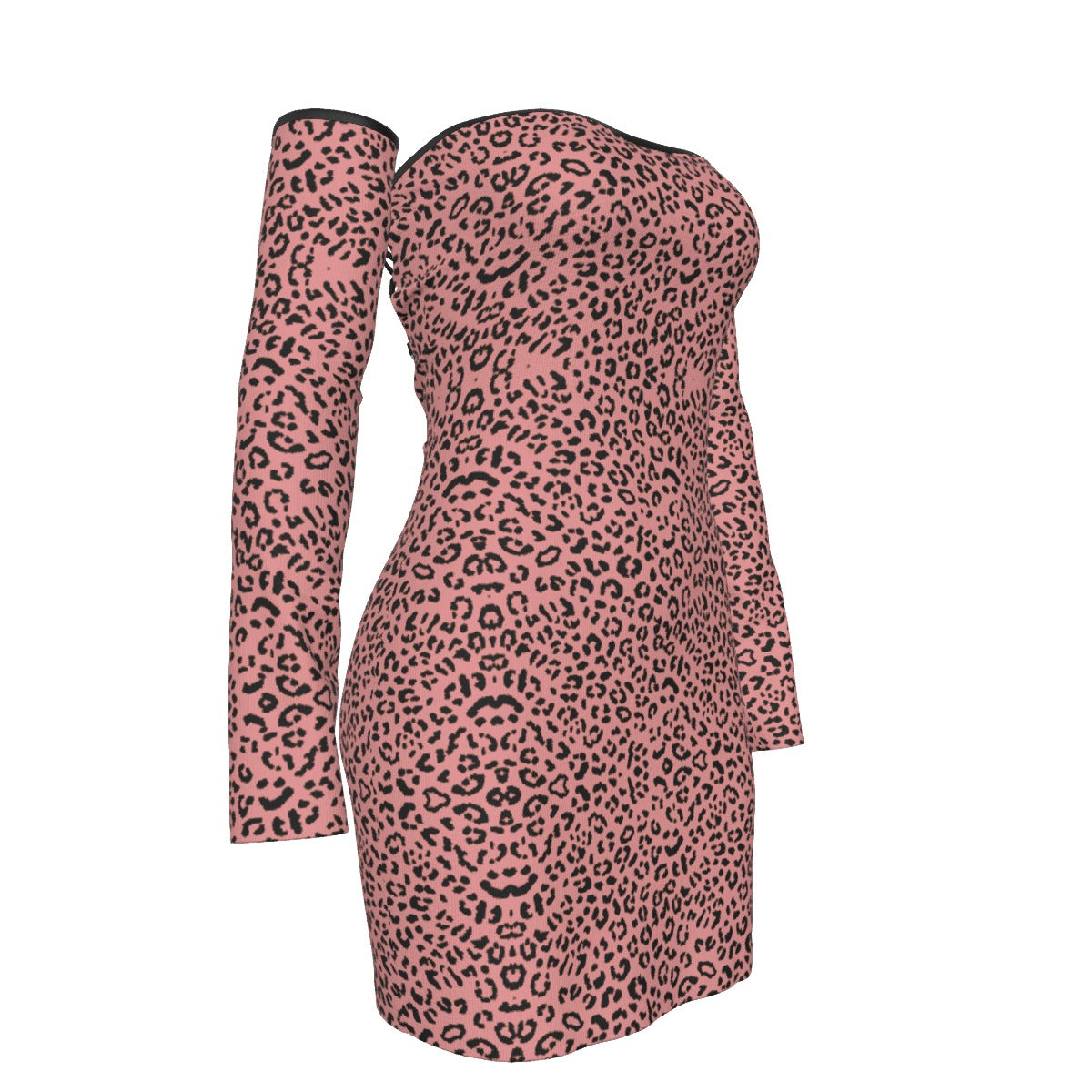 All-Over Print Women's Off-shoulder Back Lace-up Dress