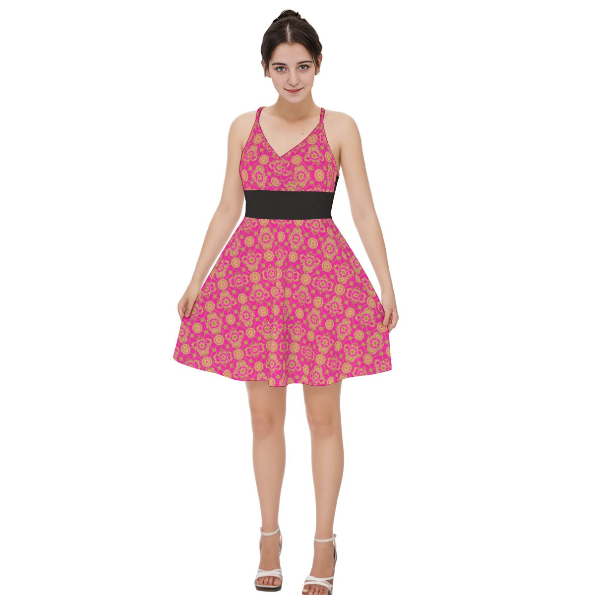 All-Over Print Women‘s Cross Cami Dress