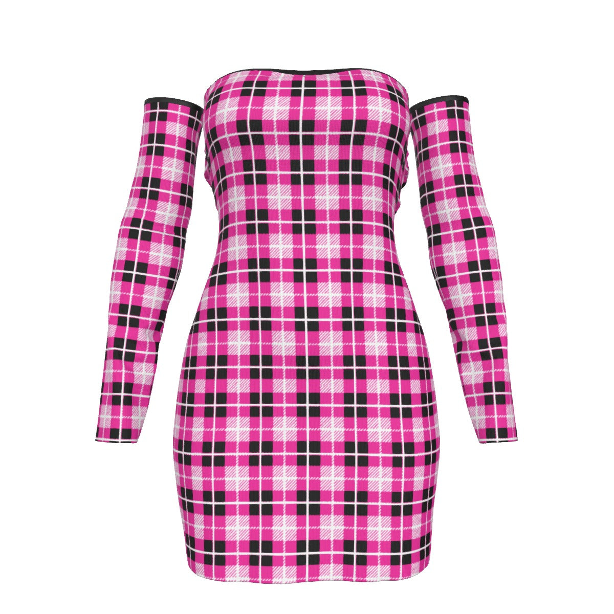 All-Over Print Women's Off-shoulder Back Lace-up Dress