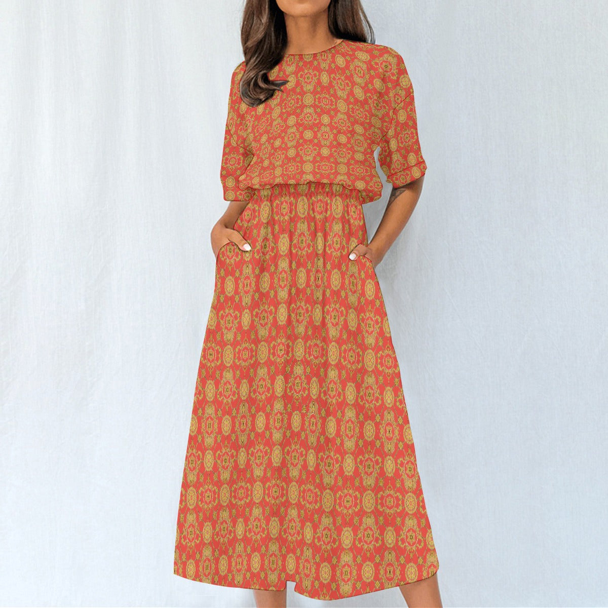 All-Over Print Women's Elastic Waist Dress